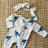 Frill Long Zippy Romper | Sea Turtle