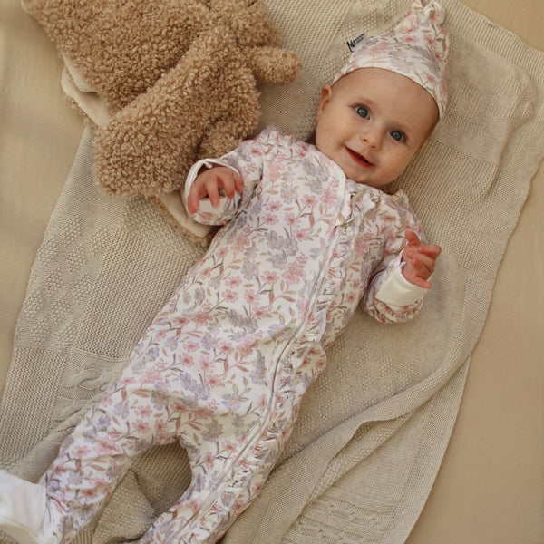 Frill Long Zippy Romper - Daisy Dreams