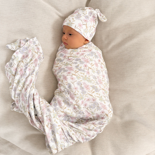 Organic Bamboo Cotton Swaddle - Daisy Dreams