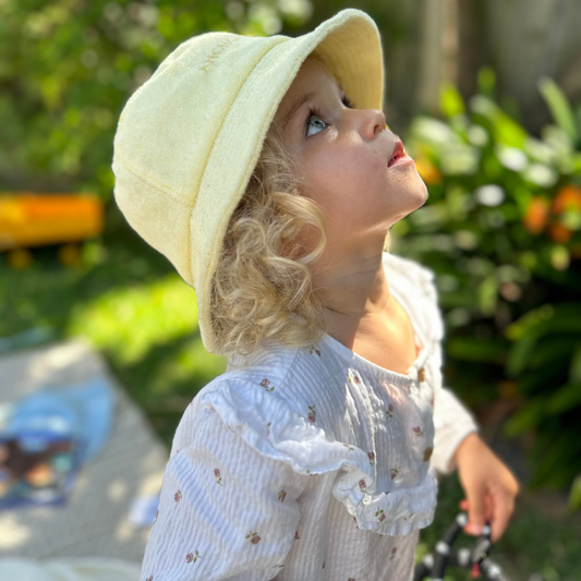 Terry Towelling Bucket Hat | Lemon