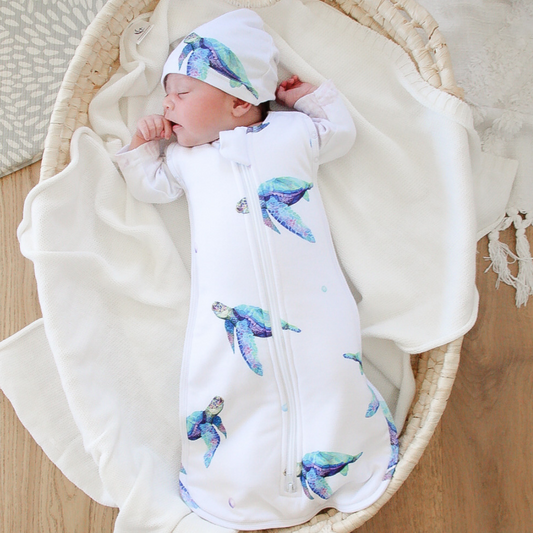 Newborn Sleeping Bag 1.0 TOG  | Sea Turtle