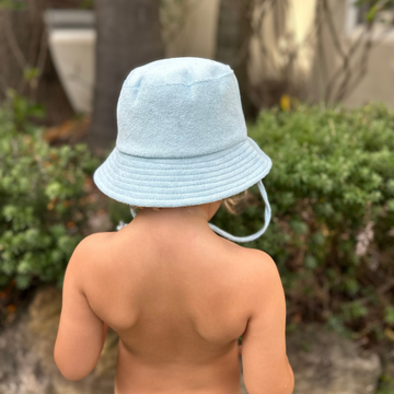 Terry Towelling Bucket Hat | Sky Blue