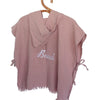 Linen Hooded Poncho Towel - Blush