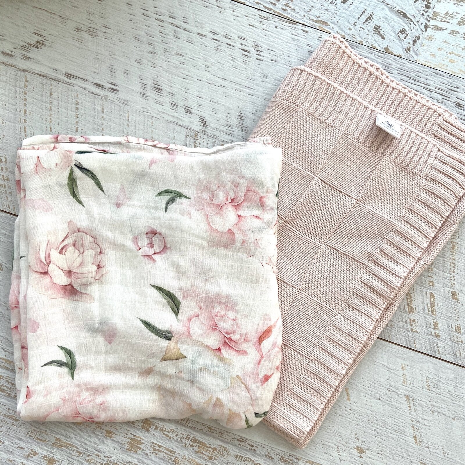 Knit Baby Blanket - Dusty Pink