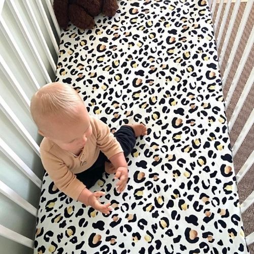 Jersey Cotton Cot Sheet - Leopard Print