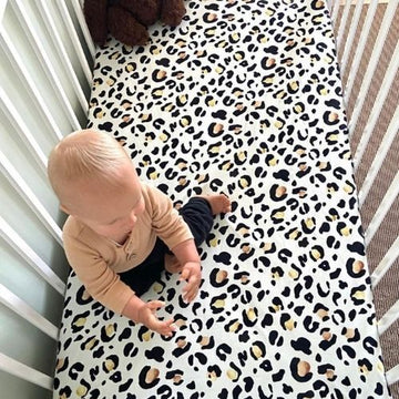 Jersey Cotton Cot Sheet - Leopard Print