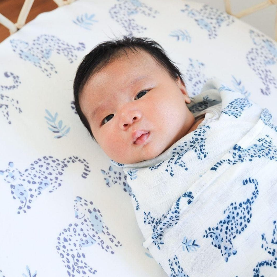 Fitted Jersey Cotton Bassinet Sheet/Change Table Cover - Little Leopards