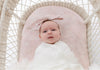 Organic Bamboo Cotton Swaddle + Cot + Bassinet Sheet - Pink Palm