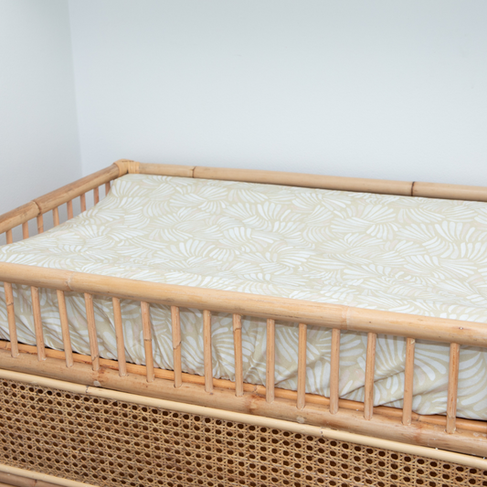 Fitted Jersey Cotton Bassinet Sheet/Change Table Cover - Sandy Shell