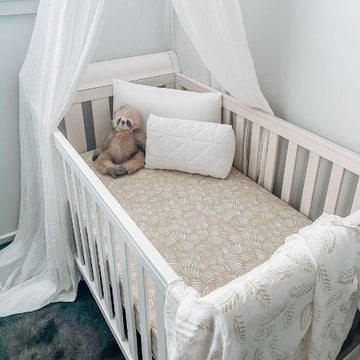 Jersey Cotton Cot Sheet - Sandy Shell