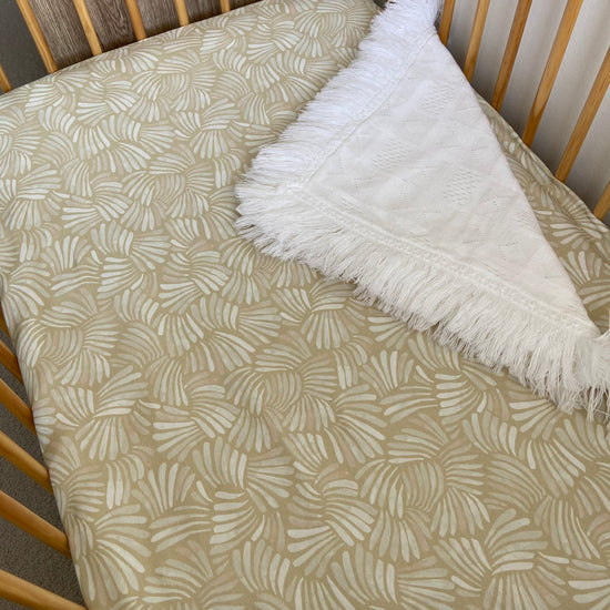 Jersey Cotton Cot Sheet - Sandy Shell