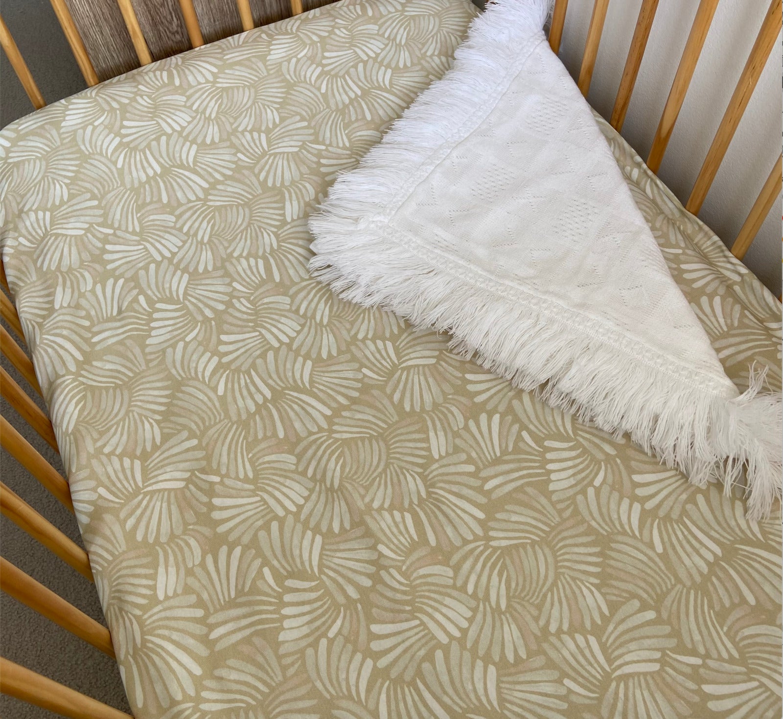 Jersey Cotton Cot Sheet - Sandy Shell
