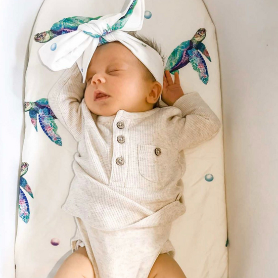 Fitted Jersey Cotton Bassinet Sheet/Change Table Cover - Sea Turtles