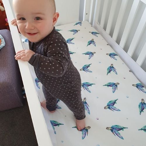 Jersey Cotton Cot Sheet - Sea Turtles